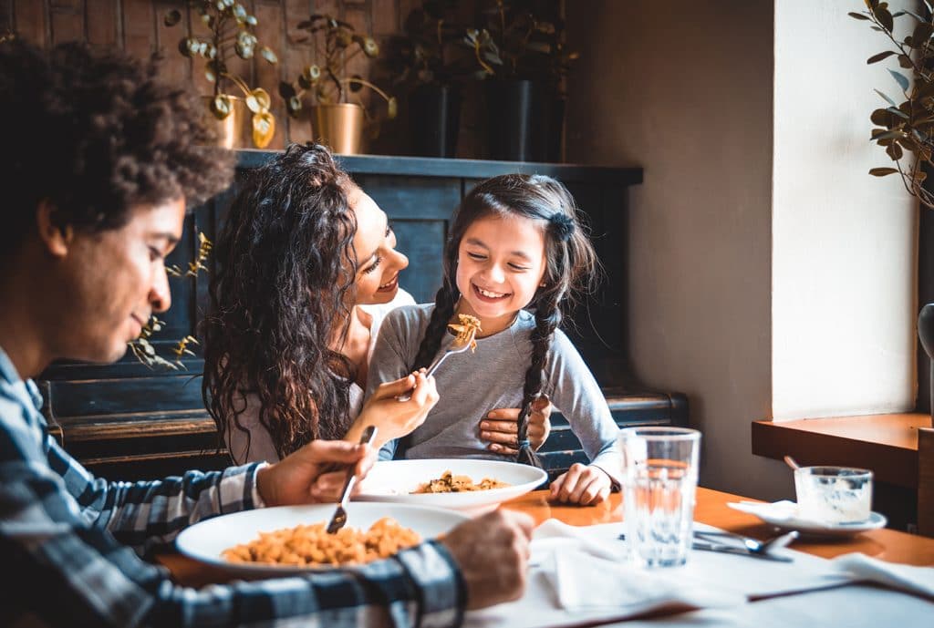 family eating together