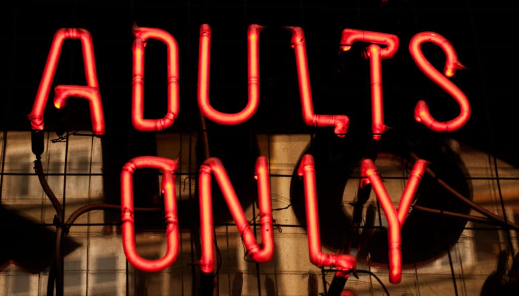 adults only neon sign