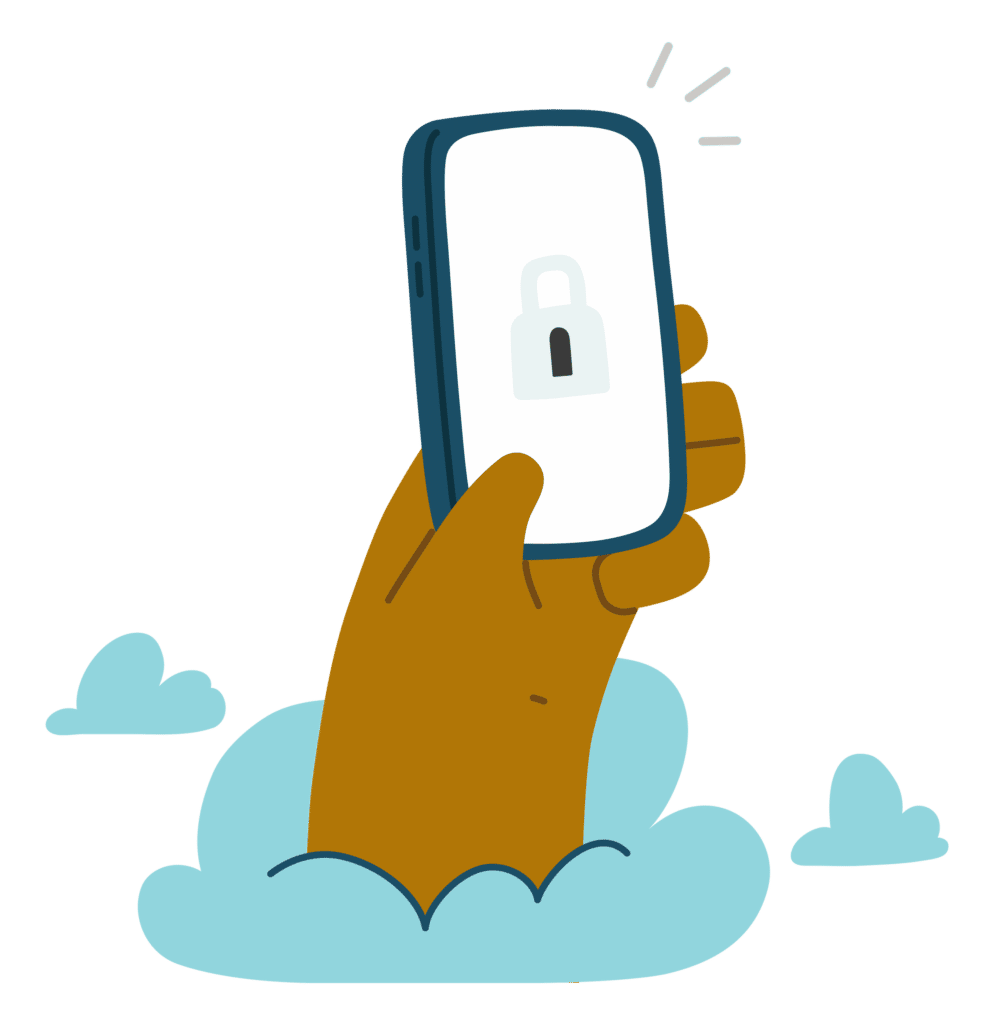 phone coming out of cloud