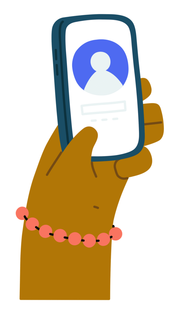 hand holding safe cellphone illustration