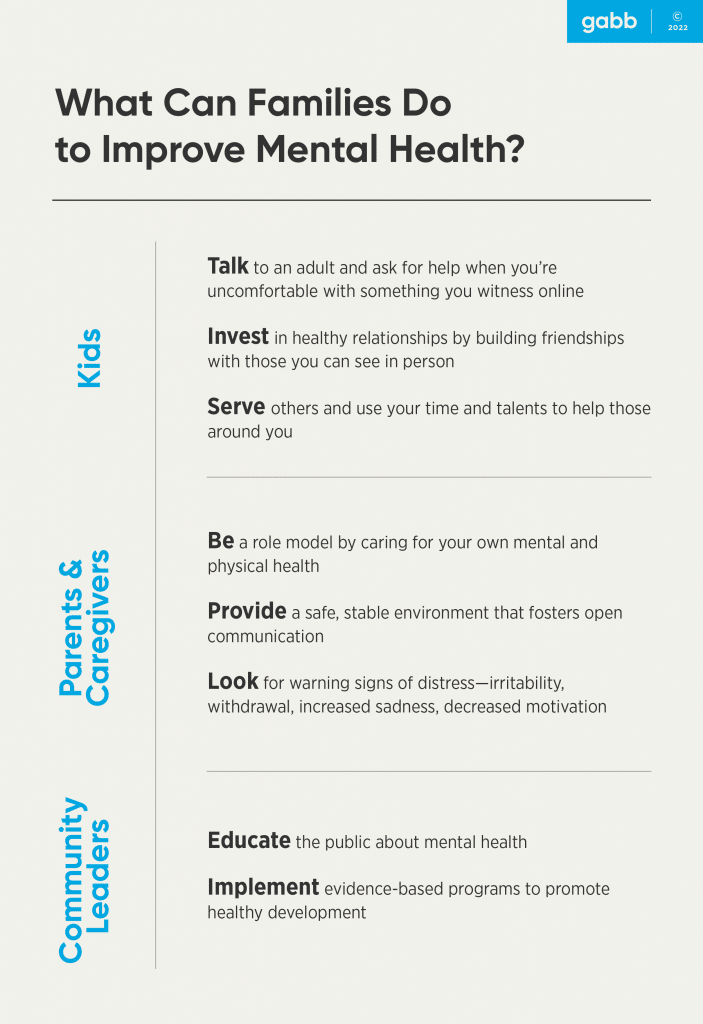 What can families do to improve mental health