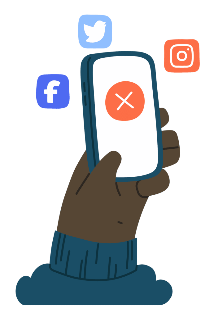 no social media illustration